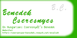 benedek cseresnyes business card